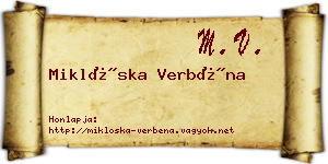 Miklóska Verbéna névjegykártya